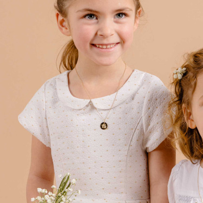 Personalisierte 375er Gold Engel Plättchen Halskette merci maman